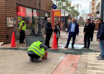 Σε εξέλιξη οι εργασίες ανάπλασης του δυτικού πεζόδρομου της Λεωφόρου Αθηνών στη Λάρνακα