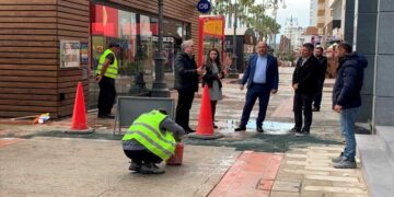 Σε εξέλιξη οι εργασίες ανάπλασης του δυτικού πεζόδρομου της Λεωφόρου Αθηνών στη Λάρνακα